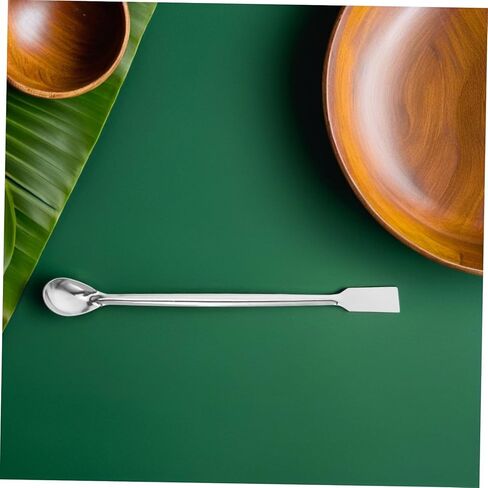 12pcs Stainless Steel Laboratory Sampling Spoons Thickened Square Tip Lab Spatulas for Liquid Sampling Stirring Tools for Lab Classroom and Home Use Portable and Easy to Clean in Saudi Arabia