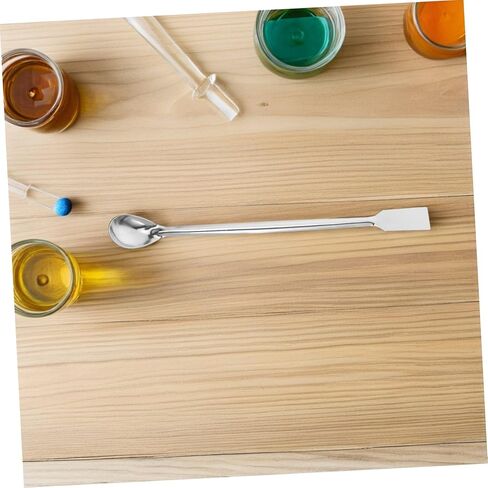 12pcs Stainless Steel Laboratory Sampling Spoons Thickened Square Tip Lab Spatulas for Liquid Sampling Stirring Tools for Lab Classroom and Home Use Portable and Easy to Clean in Saudi Arabia