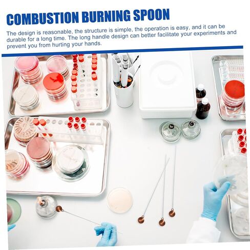 10pcs Copper Head Laboratory Burning Spoons High Temperature Resistant Combustion Reaction Tools with Long Handles for Safe Experimental Use in Saudi Arabia