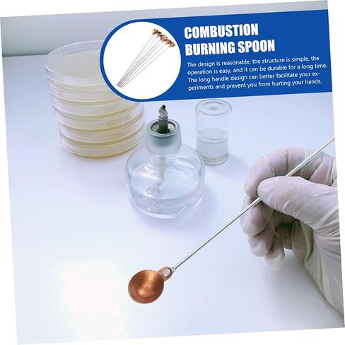 10pcs Copper Head Laboratory Burning Spoons High Temperature Resistant Combustion Reaction Tools with Long Handles for Safe Experimental Use in Saudi Arabia