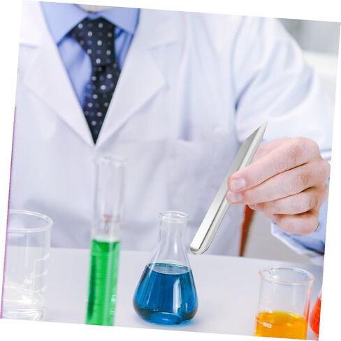 LIFKOME 6 قطع ملعقة مختبر من الفولاذ المقاوم للصدأ مع طرف مدبب مدور للخلط الدقيق وأخذ العينات مغرفة خرز معدنية منحنية للكيمياء والبيولوجيا والبحث العلمي الطبي in Saudi Arabia
