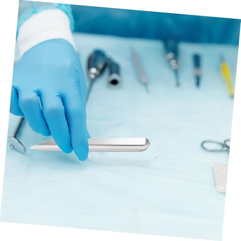 LIFKOME 6 قطع ملعقة مختبر من الفولاذ المقاوم للصدأ مع طرف مدبب مدور للخلط الدقيق وأخذ العينات مغرفة خرز معدنية منحنية للكيمياء والبيولوجيا والبحث العلمي الطبي in Saudi Arabia