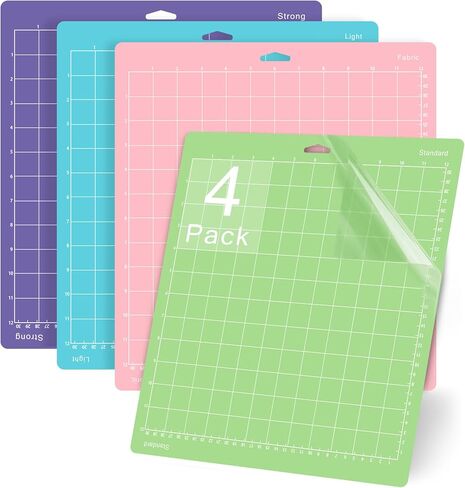 Gwybkq Cutting Mat 12 Pack 12x12, Compatible With Cricut Machine & Silhouette Variety Grip Sticky Pad Replacement Accessories for Cricket Card Supplies Standard Light Strong Frabic in Kuwait
