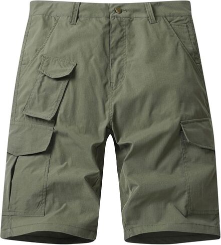 Mens Classic Cargo Stretch Shorts Casual Lightweight with Multi Pockets Outdoor Hiking Work Shorts for Summer Beach in Saudi Arabia