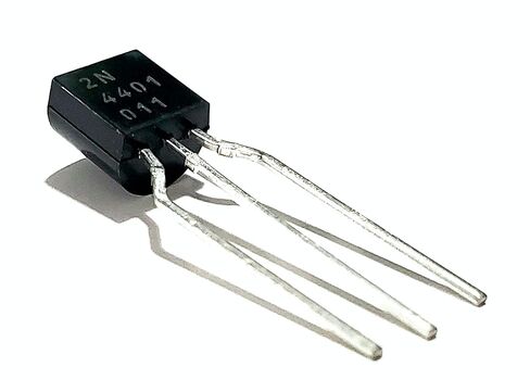 ON Semiconductor/Fairchild 2N4401 ثنائي القطب (BJT) ترانزستور فردي، NPN، 40 فولت، 250 ميجا هرتز، 625 ميجاوات، 600 مللي أمبير، 100 hFE (حزمة من 25) in Saudi Arabia