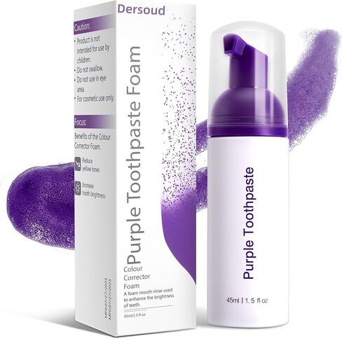 معجون أسنان أرجواني لتبييض الأسنان، مجموعة تبييض الأسنان الأرجوانية، مصحح لون إزالة بقع الأسنان، 1.5 أونصة سائلة in Kuwait