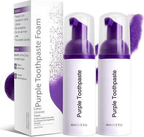 Purple Toothpaste for Teeth Whitening,Purple Teeth Whitening Kit,Tooth Stain Removal Colour Corrector,1.5Fl Oz in Saudi Arabia