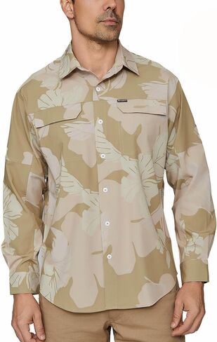 PIQIDIG Men's Long Sleeve Sun Protection Shirts UPF 50+ Quick Dry Button Down Shirts Hiking Fishing Camping Travel Work in Kuwait