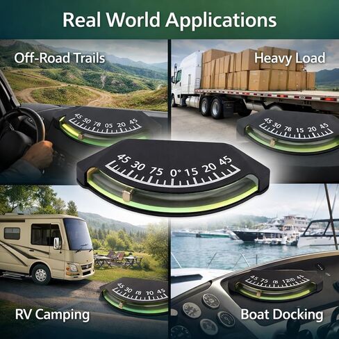 45 Deg Inclinometer Tilt Gauge, ABS Material, Impact Proof for Off Road Vehicle Truck RV Trailer Boat - Accurate Measurement, Easy Installation, Reliable Outdoor Use in Saudi Arabia