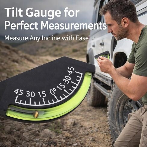 45 Deg Inclinometer Tilt Gauge, ABS Material, Impact Proof for Off Road Vehicle Truck RV Trailer Boat - Accurate Measurement, Easy Installation, Reliable Outdoor Use in Saudi Arabia