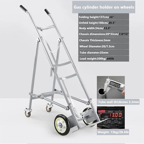 Steel Construction, with Wheels and Safety Chains, Cylinder Holder Trolley, for Storing and Transporting All Types of Gas Cylinders in Saudi Arabia