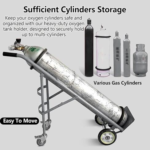 Steel Construction, with Wheels and Safety Chains, Cylinder Holder Trolley, for Storing and Transporting All Types of Gas Cylinders in Saudi Arabia
