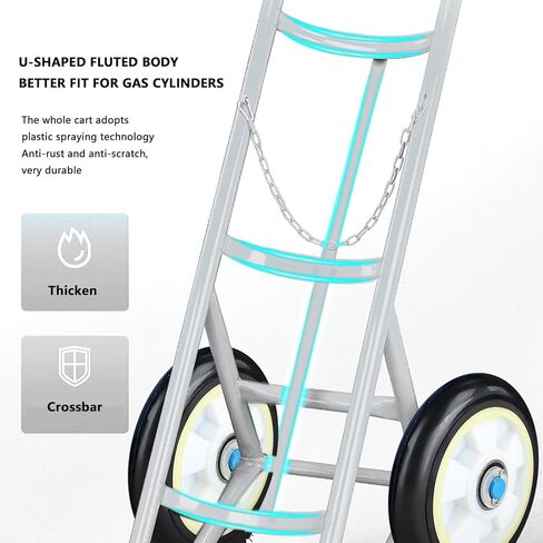 Steel Construction, with Wheels and Safety Chains, Cylinder Holder Trolley, for Storing and Transporting All Types of Gas Cylinders in Saudi Arabia