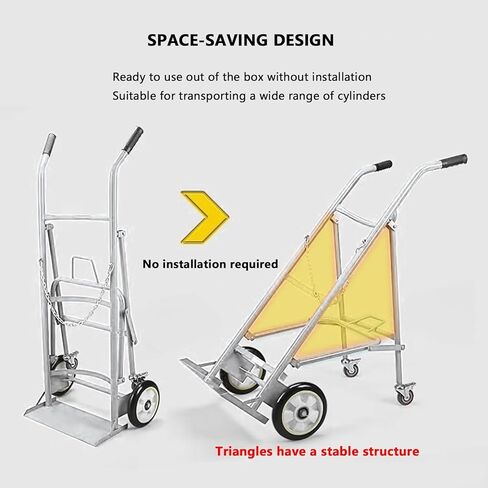 Steel Construction, with Wheels and Safety Chains, Cylinder Holder Trolley, for Storing and Transporting All Types of Gas Cylinders in Saudi Arabia