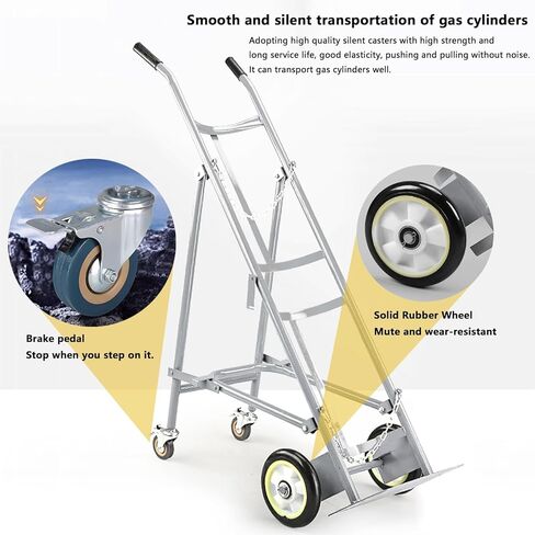 Steel Construction, with Wheels and Safety Chains, Cylinder Holder Trolley, for Storing and Transporting All Types of Gas Cylinders in Saudi Arabia