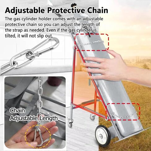 Steel Construction, with Wheels and Safety Chains, Cylinder Holder Trolley, for Storing and Transporting All Types of Gas Cylinders in Saudi Arabia