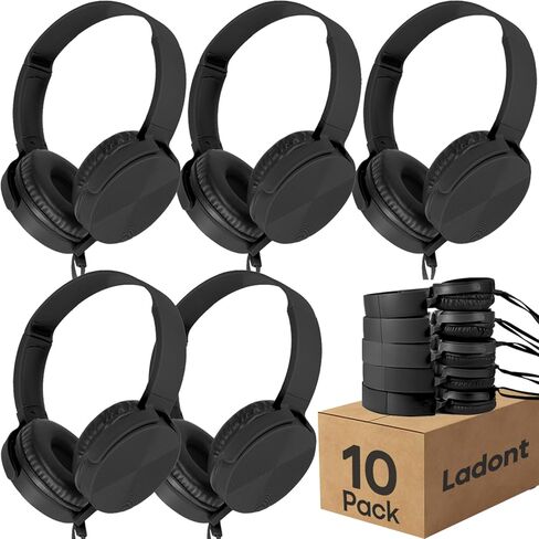 2 Pack Kids Headphones for School Classroom K-12, 3.5mm Jack, Swivel Foldable, Wired Headphones for Kids Children Boys Girls Toddler Teachers in Kuwait
