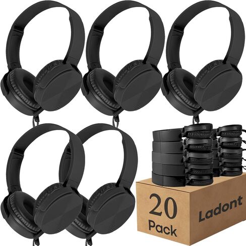 2 Pack Kids Headphones for School Classroom K-12, 3.5mm Jack, Swivel Foldable, Wired Headphones for Kids Children Boys Girls Toddler Teachers in Kuwait