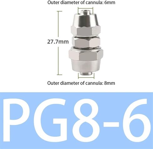30 قطعة تركيبات هوائية مستقيمة من خلال طلاء النحاس والنيكل موصل سريع PG6-4 8-6 12-6 12-10 مللي متر (PG8-6) in Kuwait