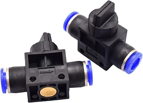 10 قطعة تركيب هوائي HVFF4 HVFF6 HVFF8 10 12 منظم ضغط الأنابيب خنق صمام ضاغط الملحقات صمام اليد التبديل (HVFF8) in Kuwait