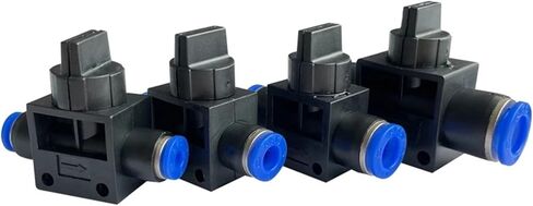 10 قطعة تركيب هوائي HVFF4 HVFF6 HVFF8 10 12 منظم ضغط الأنابيب خنق صمام ضاغط الملحقات صمام اليد التبديل (HVFF8) in Kuwait