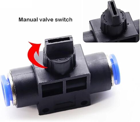 10 قطعة تركيب هوائي HVFF4 HVFF6 HVFF8 10 12 منظم ضغط الأنابيب خنق صمام ضاغط الملحقات صمام اليد التبديل (HVFF8) in Kuwait