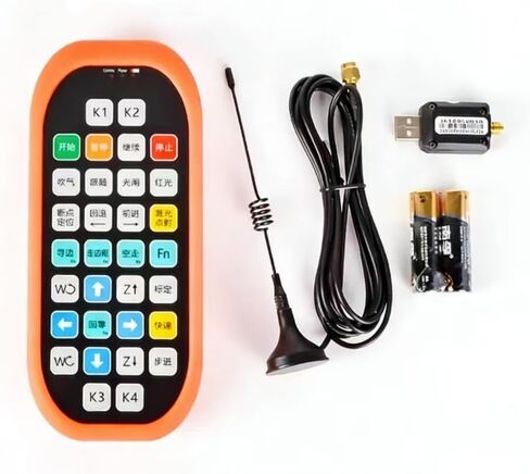 Wireless Handheld Remote Controller for CNC Laser Cutting Machines, ABS, USB Receiver, Start/Pause, Edge Finding, Axis Movement (Orange, Standard Size, Standard, Replacement Version) in Saudi Arabia