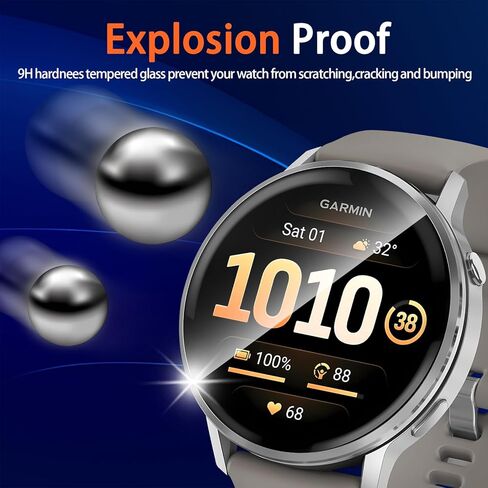 (6 Pack) for Garmin Forerunner 970 Smart Watch Screen Protector + (2 Pack) Silicone Anti-dust Plugs TPU HD Clear Protective Film in Kuwait