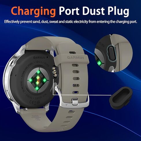 (6 Pack) for Garmin Forerunner 970 Smart Watch Screen Protector + (2 Pack) Silicone Anti-dust Plugs TPU HD Clear Protective Film in Kuwait