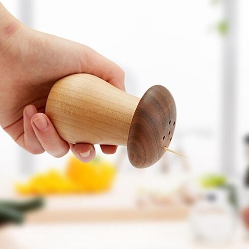 Mushroom Household Wooden Cute Mushroom Toothpick Jar Table Decoration in Saudi Arabia