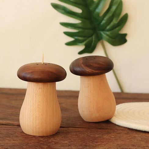 Mushroom Household Wooden Cute Mushroom Toothpick Jar Table Decoration in Saudi Arabia