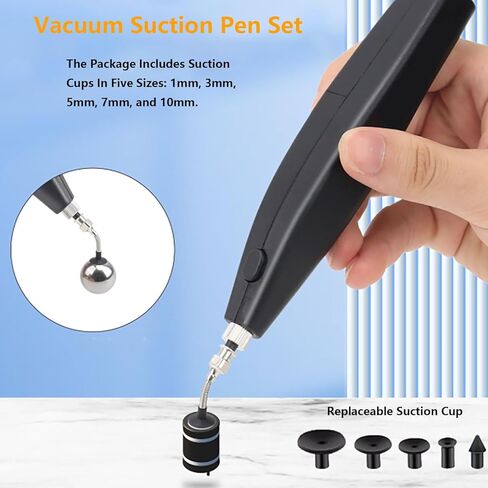 Electric Vacuum Suction Pen, Portable Suction Cup Set, Vacuum Pickup Tool for Electronic Component Assembly and Chip Repair, Rechargeable, Antistatic in Saudi Arabia