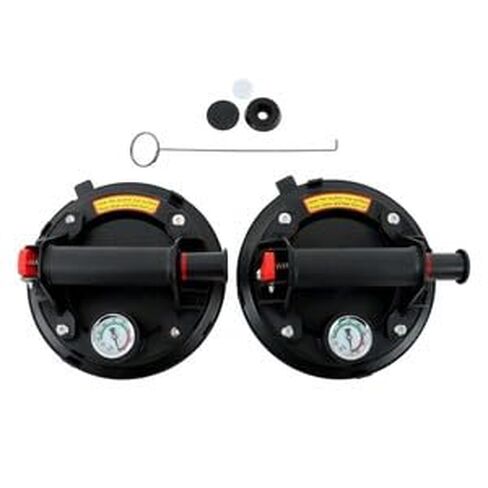 #US Heavy-Duty Multipurpose Vacuum Glass Suction Cup with Pressure Gauge 440lbs 8'' in Saudi Arabia