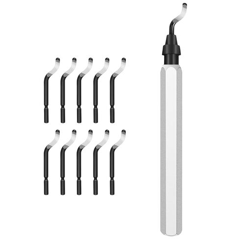 ZUFECY Deburring Tool, Micro-Polished & Anodized Handle with 10 Steel Blades, Multi-Material Deburring Kit for 3D Printing, Metal, PVC, Copper and Plastic Edges​ in Saudi Arabia