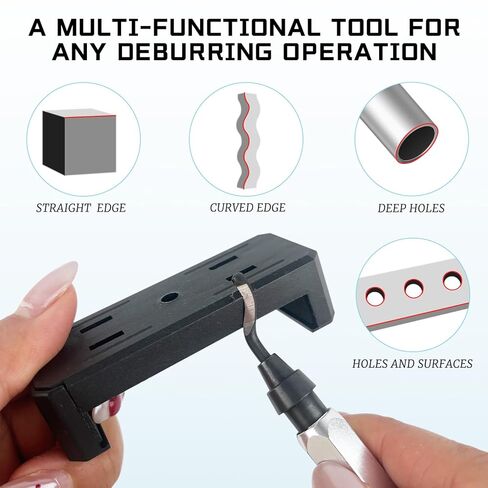 ZUFECY Deburring Tool, Micro-Polished & Anodized Handle with 10 Steel Blades, Multi-Material Deburring Kit for 3D Printing, Metal, PVC, Copper and Plastic Edges​ in Saudi Arabia