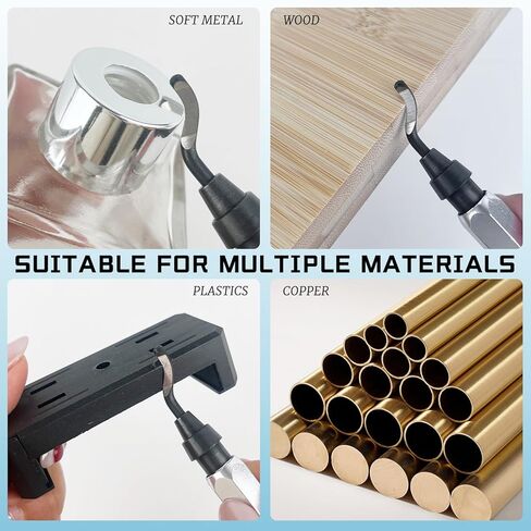 ZUFECY Deburring Tool, Micro-Polished & Anodized Handle with 10 Steel Blades, Multi-Material Deburring Kit for 3D Printing, Metal, PVC, Copper and Plastic Edges​ in Saudi Arabia