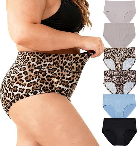 سراويل داخلية للنساء الداخلي للبثعة الداخلية للنساء ، ملخصات عالية من الخصر ، 6 حزمة XL-5XL للسيدات للنساء. in Kuwait