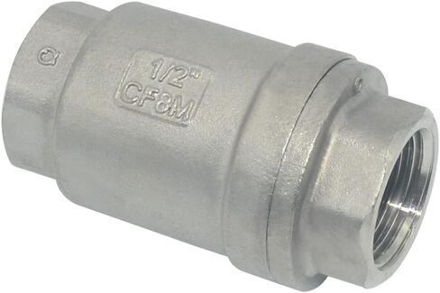 NPT Female WOG1000 Check Valve,Vertical Check Valve,NPT Spring Loaded in-line Low Cracking Pressure,Stainless Steel SS316 CF8M (1/2") in Kuwait