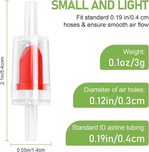 8 قطع صمامات فحص لحوض السمك مقاس 3/16 بوصة من البلاستيك صمام فحص غير قابل للإرجاع في اتجاه واحد لخزان الأسماك، أحمر (QVY09003) in Kuwait