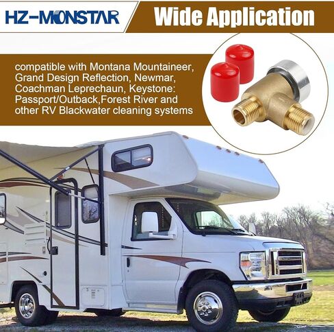 Brass RV Vacuum Breaker Check Valve, 571-VAC-CHK-A Camper Trailer Flusher Check Valve, 1/2 DN Male Replacement for B&B Model 571 Check Valve Replace Leaking on Black Tank System in Saudi Arabia