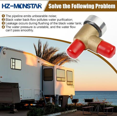 Brass RV Vacuum Breaker Check Valve, 571-VAC-CHK-A Camper Trailer Flusher Check Valve, 1/2 DN Male Replacement for B&B Model 571 Check Valve Replace Leaking on Black Tank System in Saudi Arabia