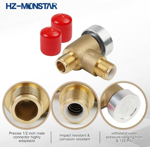 Brass RV Vacuum Breaker Check Valve, 571-VAC-CHK-A Camper Trailer Flusher Check Valve, 1/2 DN Male Replacement for B&B Model 571 Check Valve Replace Leaking on Black Tank System in Saudi Arabia
