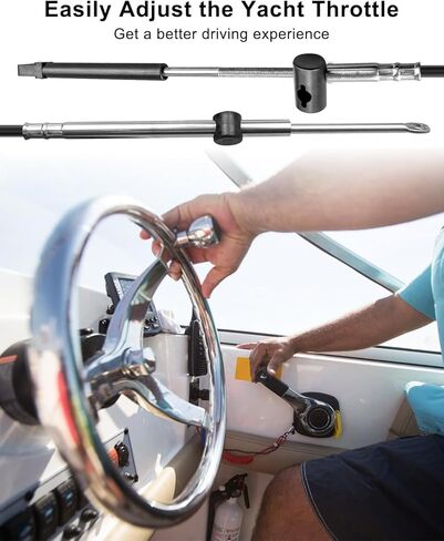 كابلات التحكم بطول 15 قدم مناسبة للمحرك الخارجي GEN I Mercury Quicksilver Mariner كابل الخانق 33c، كابلات الخانق والتحويل، قطعتان in Saudi Arabia