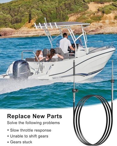 كابلات التحكم بطول 15 قدم مناسبة للمحرك الخارجي GEN I Mercury Quicksilver Mariner كابل الخانق 33c، كابلات الخانق والتحويل، قطعتان in Saudi Arabia