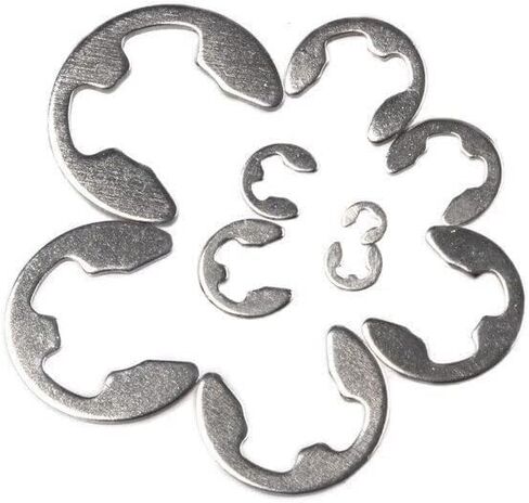 مشبك إحكام خارجي، 100 قطعة حقيبة 304 من الفولاذ المقاوم للصدأ نوع E حلقة الاحتفاظ بحلقة إحكام خارجية مقاومة للصدأ 1.5-7 مم (4 مم) in Kuwait