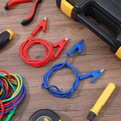 10Pcs 14 Gauge Alligator Clips with Wires for Multimeter, Heavy Duty Silicone Test Leads 15A Jumper Wires with Insulators Clips for Electrical Testing Experiment(3.3ft/1m) in Saudi Arabia