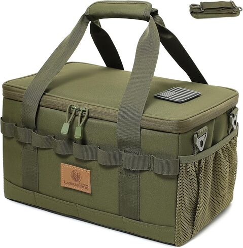 Tactical Camping Storage Bag 18L Tactical Utility Tote Bag Camping Cookware Organizer Trunk Organizer (Black) in Kuwait