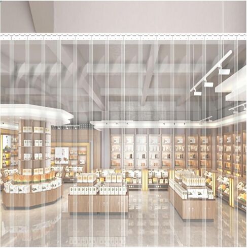 ستارة باب شفافة من شريط PVC للمجمدات والمبردات وأبواب المستودعات - شرائط بلاستيكية مقاومة للماء والغبار والحرارة، 165 × 280 سم (64.96 × 110.2 بوصة) in Kuwait