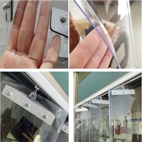 طقم ستائر شريطية شفافة من مادة PVC للفريزر والمستودع والغرفة الباردة والجزار - غطاء باب صناعي (الحجم: 1.3 × 2.2 م) - متين وسهل التركيب in Kuwait