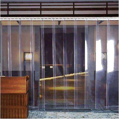 Heavy Duty PVC Strip Door Curtain for Walk-in Coolers, Easy Install with Stainless Steel Hanging System, Durable & Energy Efficient Cool Curtains - Perfect for Commercial Use in Saudi Arabia